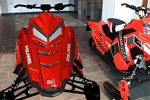 red snowmobile