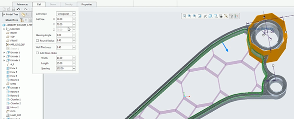 Octagonal 2.5D lattice