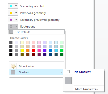 Background color dialog