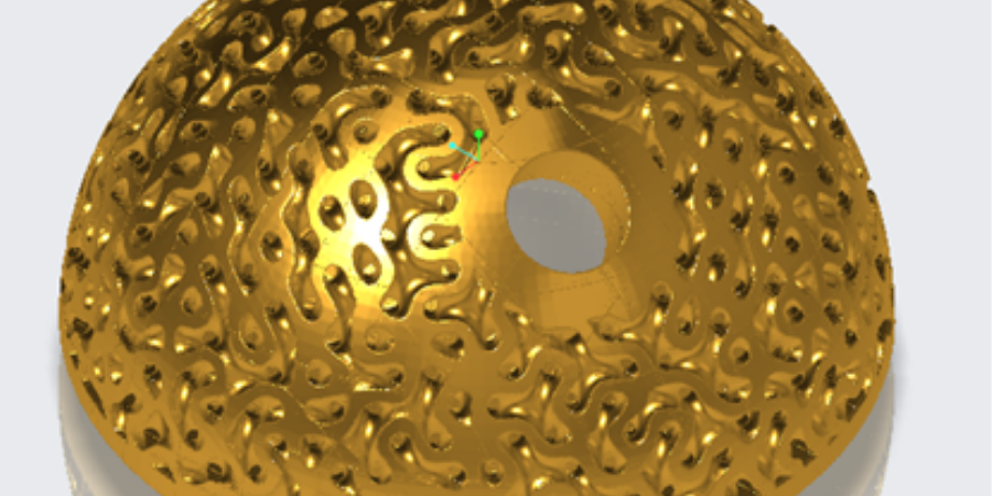 Rendering of sphere composed of gyroid surfaces.