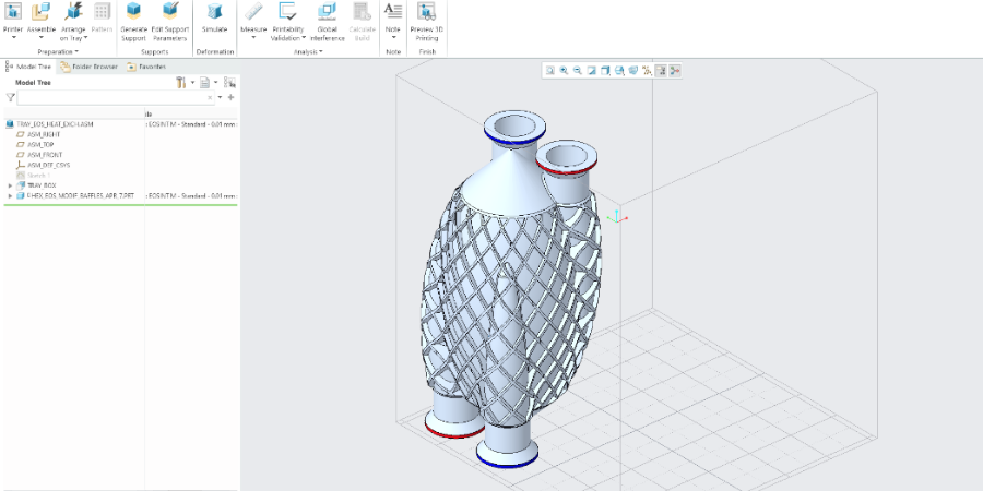 Heat exchanger design in Creo.